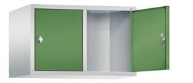 Aufsatzschrank für Spinde und Schließfachschränke, 2 Abteile, 500 x 810 x 500 mm (HxBxT), Stahlschrank