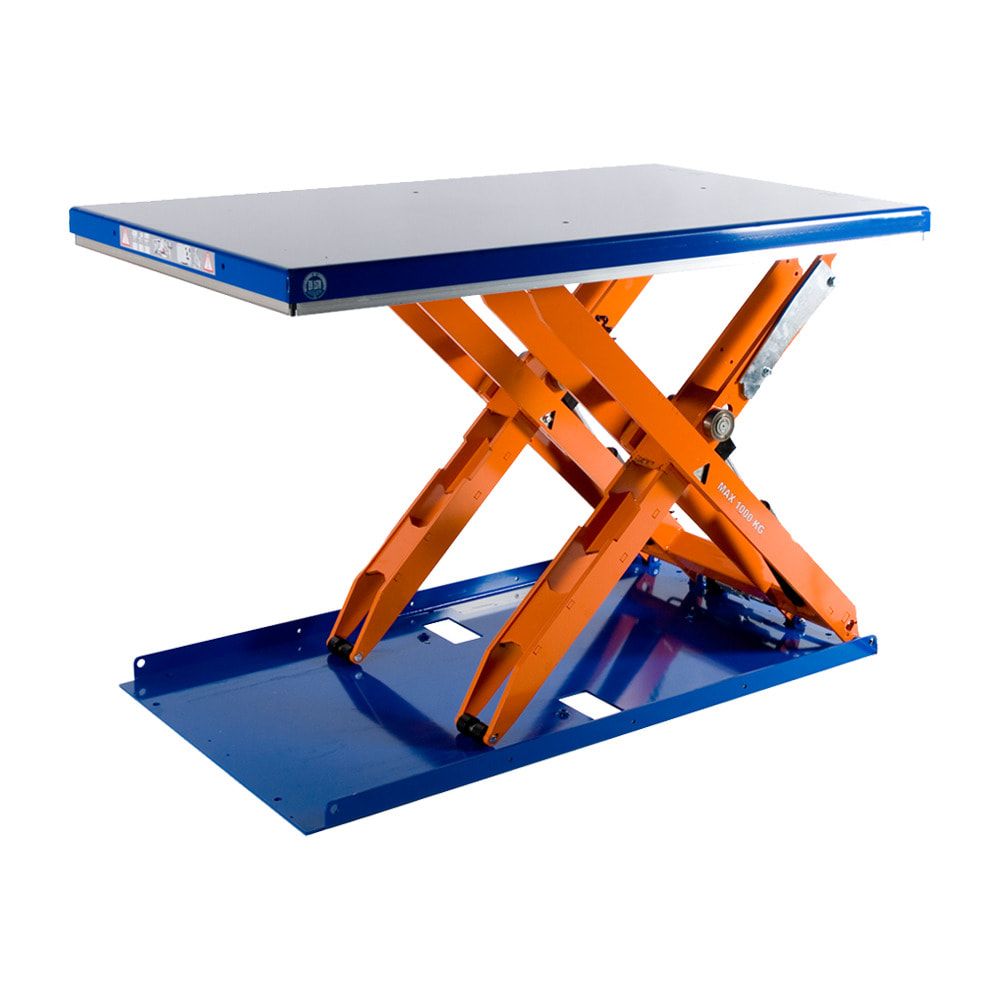Flachform Hubtisch - Traglast 1.000 kg - geschlossen - Fußschalter - 1.000 x 1.350 mm (BxT) - elektrohydraulisch
