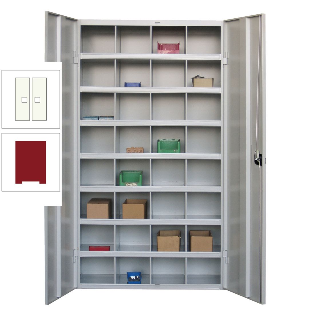 Fächerschrank - Sortierstation - Büroschrank - 32 Fächer - 1.800 x 1.000 x 530 mm (HxBxT) - Materialschrank - anthrazitgrau