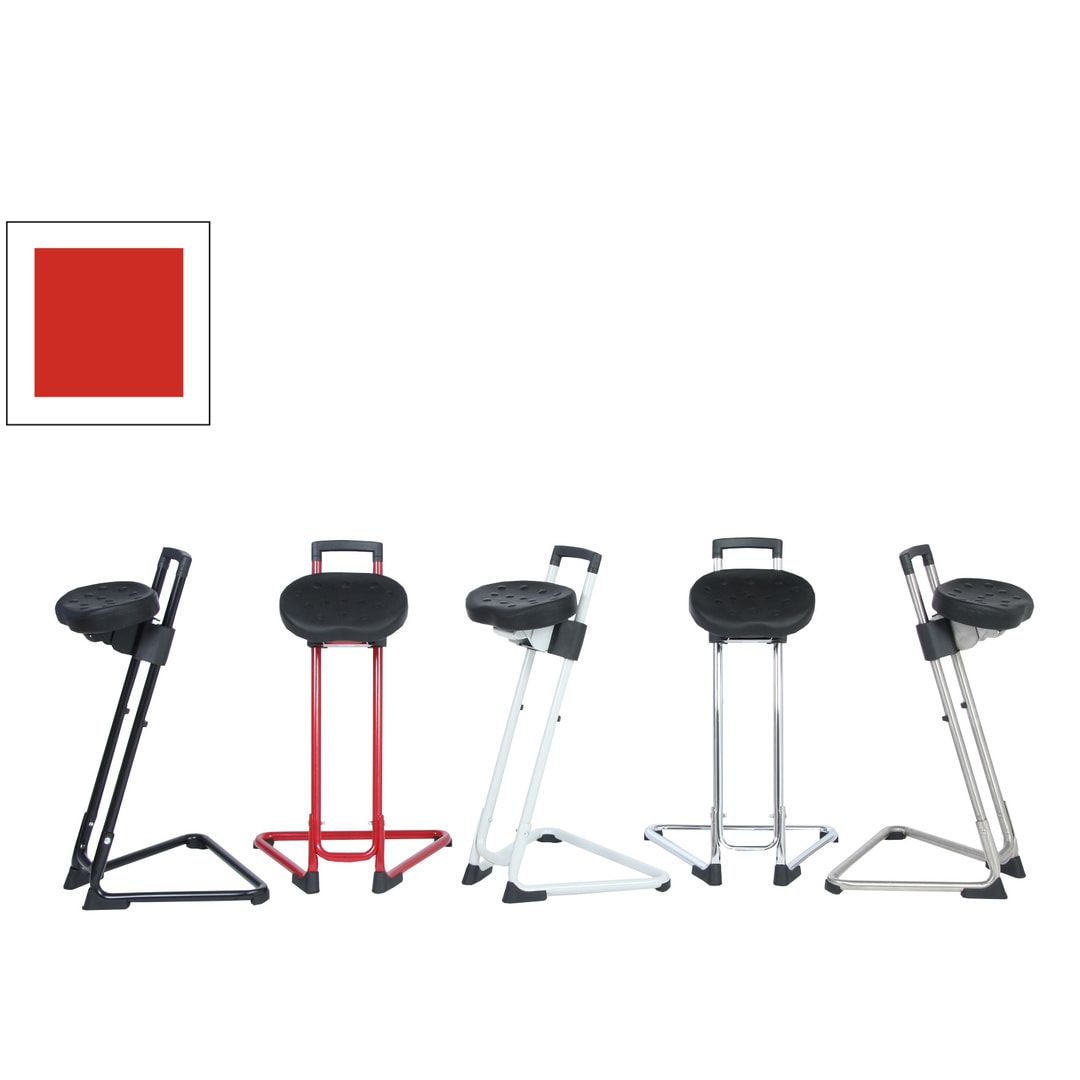 ESD Stehhilfe - antistatisch - Sitzhöhe 600 bis 850 mm - Sitz PU schwarz - Gestell Edelstahl