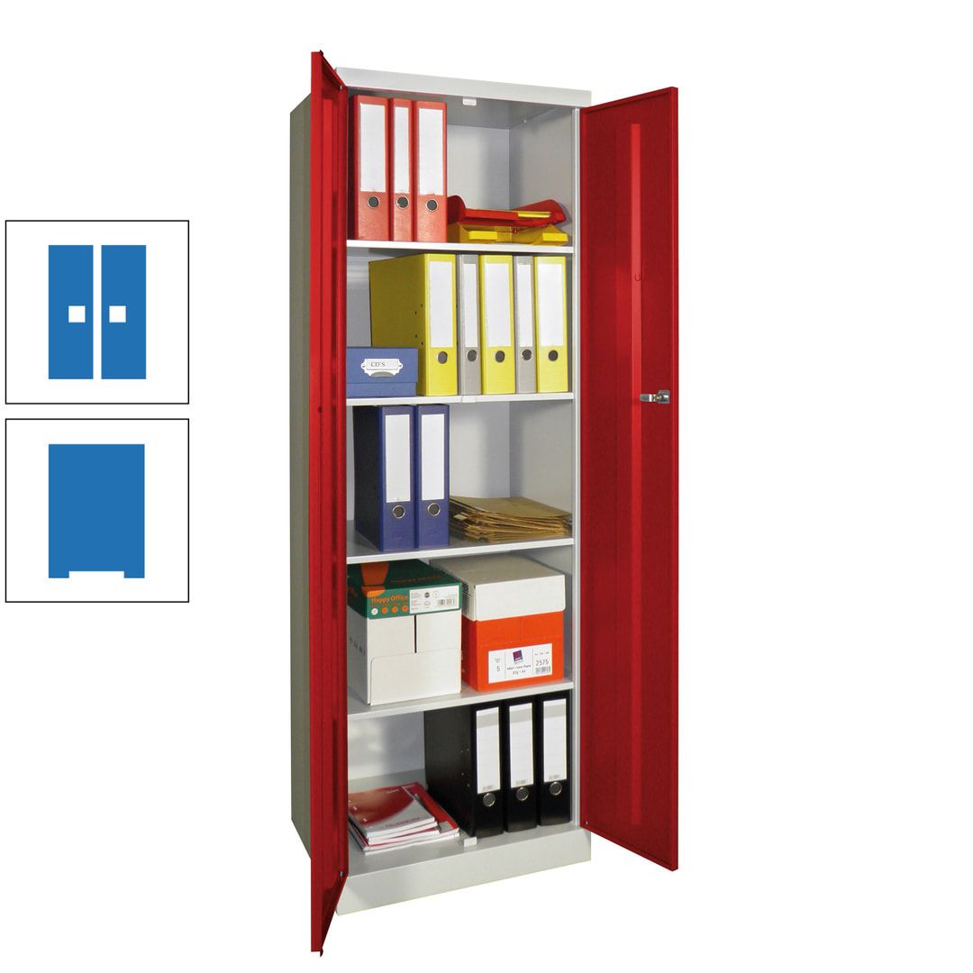 Aktenschrank - Sockel - 4 Böden - 1.800x600x500 mm (HxBxT) - Zylinderschloss - anthrazitgrau