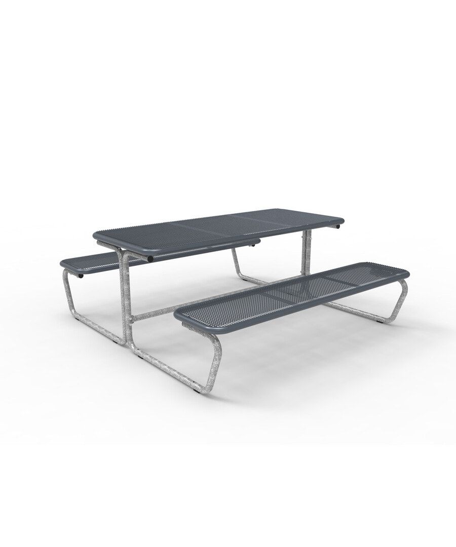 Sitzgarnitur - Parkmöbel - Picknickbank - Drahtgitter - mobil oder stationär - 733 x 1.983 x 1.910 mm (HxBxT) - anthrazitgrau
