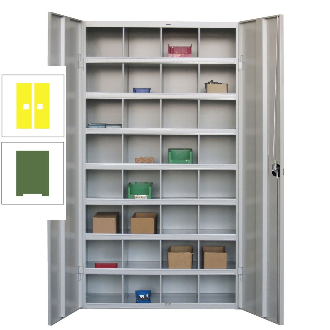 Fächerschrank - Sortierstation - Büroschrank - 32 Fächer - 1.800 x 1.000 x 530 mm (HxBxT) - Materialschrank - anthrazitgrau