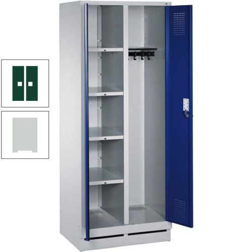 Mehrzweckschrank, Doppeltüren, Füße, 2 Abteile a 300 mm, Korpus anthrazitgrau, Tür anthrazitgrau, 1.800 x 600 x 500 mm (HxBxT)