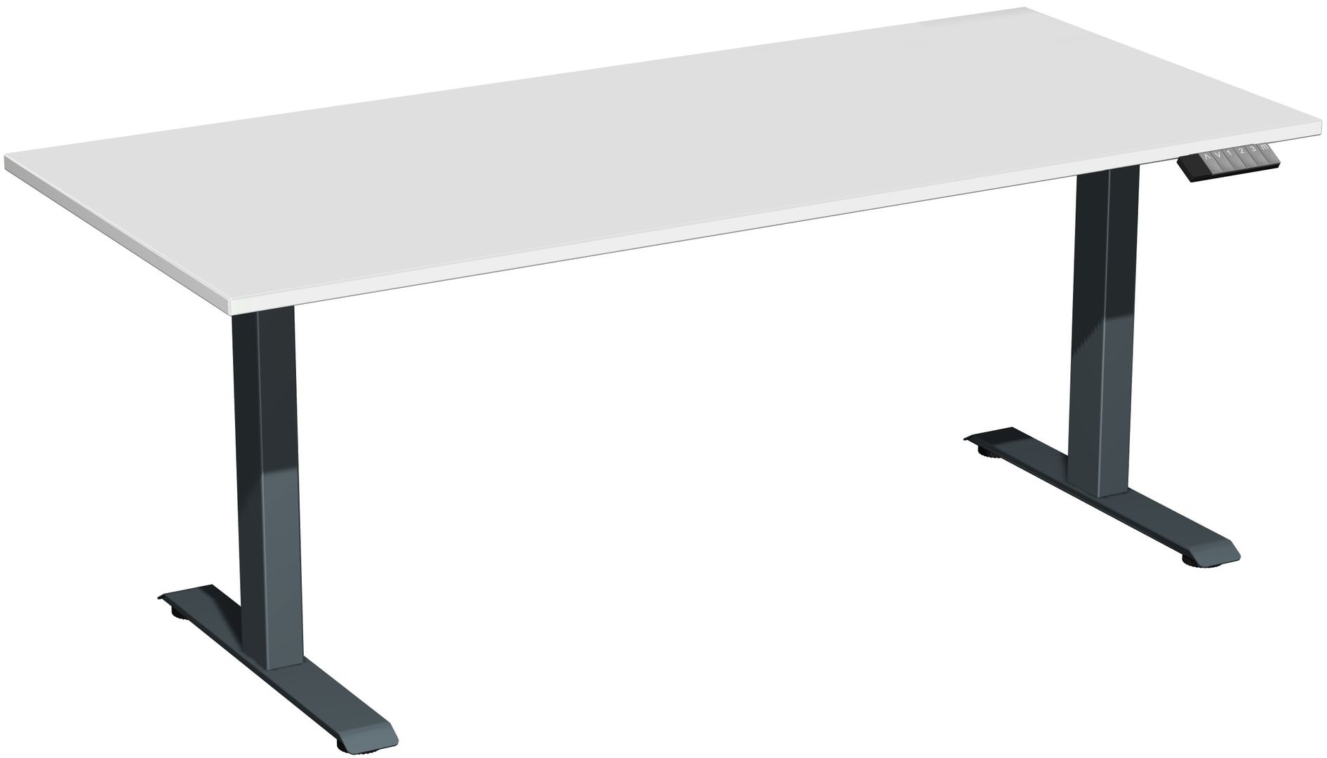 Schreibtisch, Elevate Basic, elektronisch höhenverstellbar, 730 - 1.230 x 1.200 x 800 mm (HxBxT), Gestell anthrazit, Dekor Ahorn
