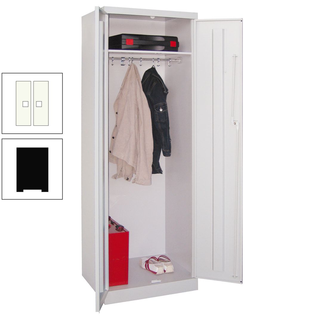 Garderobenschrank - 1 Fachboden - Kleiderstange - 1.800x600x500 mm (HxBxT) - Zylinderschloss - anthrazitgrau