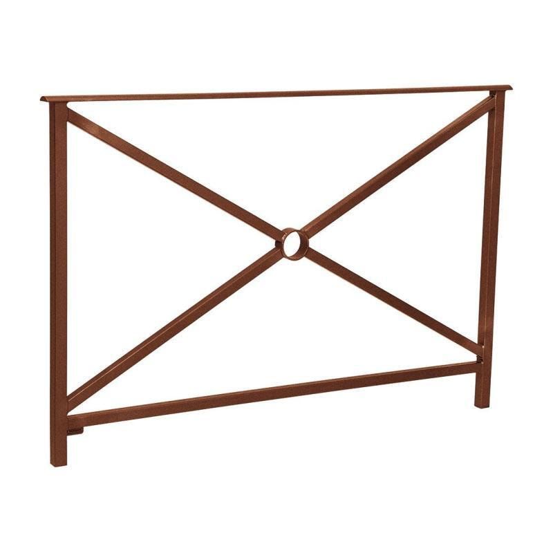 Geländer Kreuz und Kreis - 1.000 x 1.500 mm - flacher Handlauf - Farbe enzianblau - Außengeländer Systemgeländer