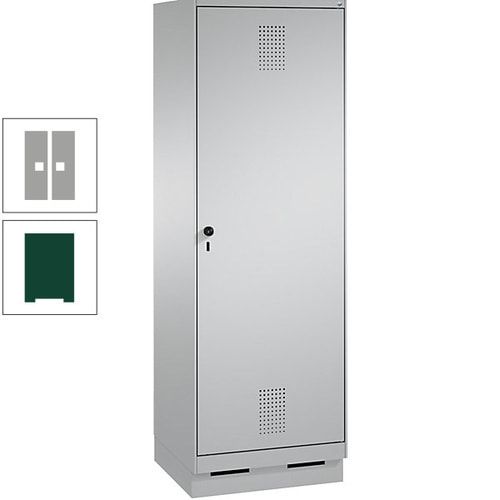 Doppel-Spind, Garderobenschrank, 1 Tür für 2 Abteile a 300 mm, Korpus anthrazitgrau, Türen anthrazitgrau, 1.800 x 600 x 500 mm (HxBxT)
