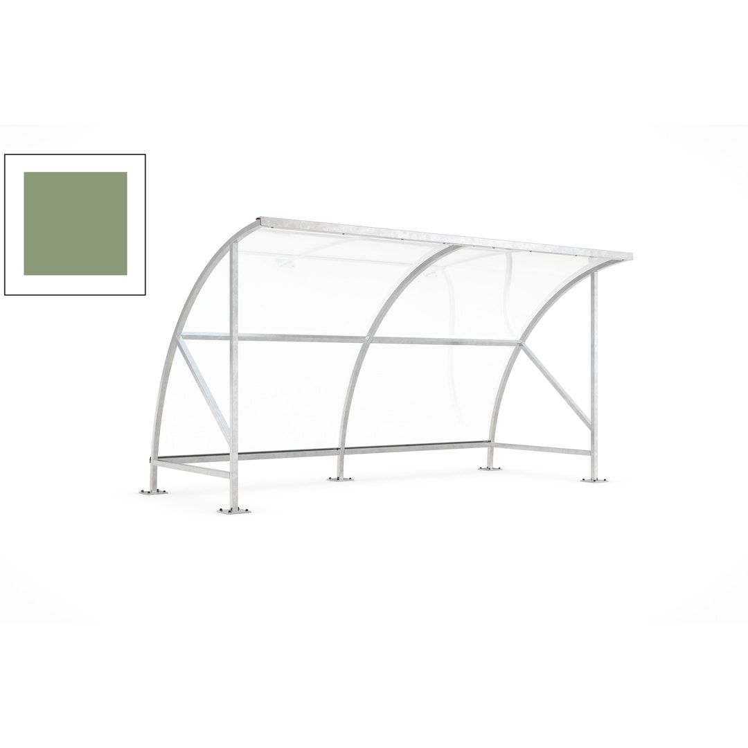 Fahrradunterstand - Fahrradgarage mit Bogendach - Stahl und Kunststoff - 2.290 x 4.130 x 2.100 mm (HxBxT) - Farbe Achatgrau