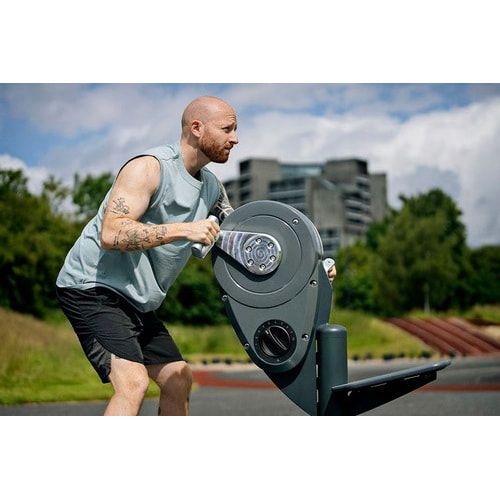 Arm Bike, rollstuhlgeeignet, 10 Widerstandsstufen, geschlossen, Smartzugriff, App ergonomisch, Schwungrad, 1.150 x 550 x 820 mm (HxBxT), Anthrazitgrau