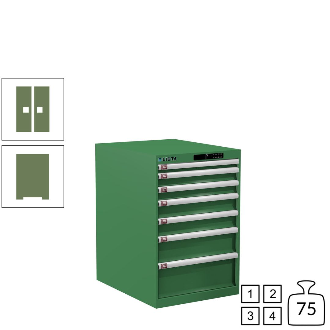 Lista Schubladenschrank - 14.404.010 - 850x564x725 mm (HxBxT) - 7 Schubladen - 75 kg - Key Lock - lichtblau (RAL 5012)