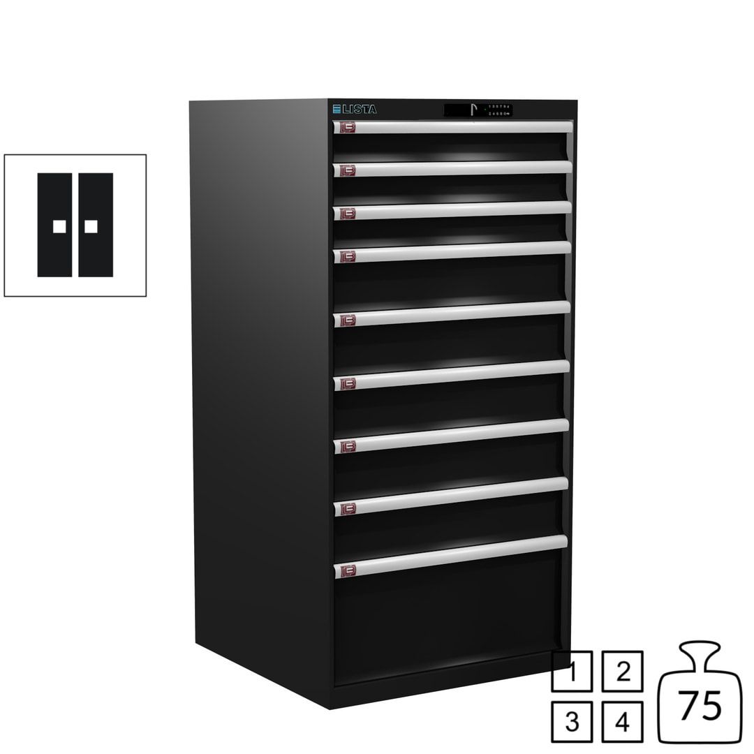 Lista Schubladenschrank - 13.106.010 - 1.450x717x725 mm (HxBxT) - 9 Schubladen - 200 kg - Key Lock - lichtblau (RAL 5012)
