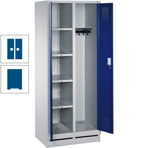 Mehrzweckschrank, Doppeltüren, Füße, 2 Abteile a 300 mm, Korpus anthrazitgrau, Tür anthrazitgrau, 1.800 x 600 x 500 mm (HxBxT)
