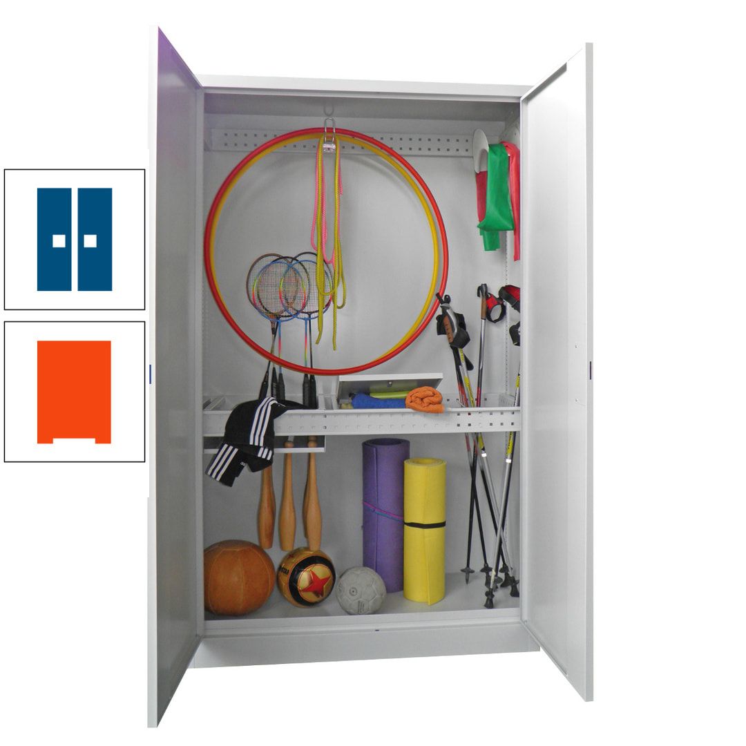 Sportschrank - Vollblechtüren - Variante 1 - 1.950x1.200x500 mm (HxBxT) - anthrazitgrau