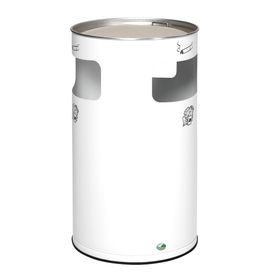 Abfallsammler mit Ascher - rund - Volumen 69 l - 760 x 420 x 420 mm (HxBxT) - Farbe wählbar