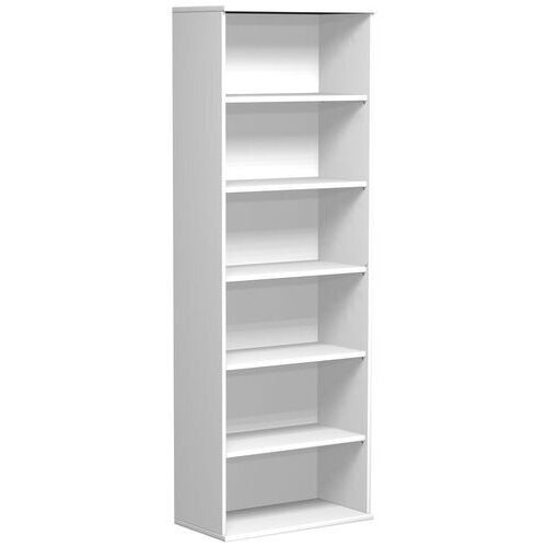 Büroregal, 6 Ordnerhöhen, Metallsockel/Standfüße, Dreischicht-Feinspan, 10 Einlegeböden, 2.304 x 1.200 x 425 mm (HxBxT), Dekor Ahorn