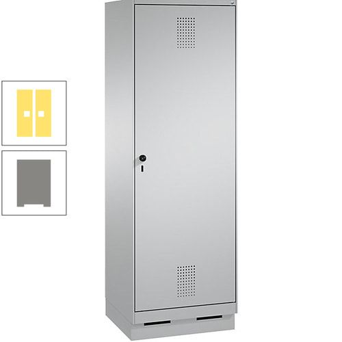 Doppel-Spind, Garderobenschrank, 1 Tür für 2 Abteile a 300 mm, Korpus anthrazitgrau, Türen anthrazitgrau, 1.800 x 600 x 500 mm (HxBxT)