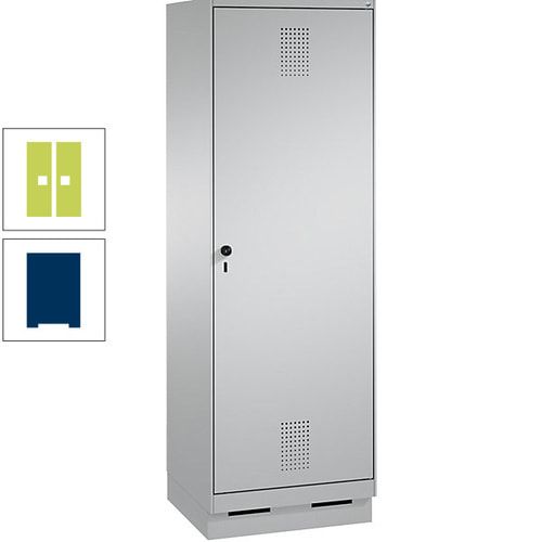 Doppel-Spind, Garderobenschrank, 1 Tür für 2 Abteile a 300 mm, Korpus anthrazitgrau, Türen anthrazitgrau, 1.800 x 600 x 500 mm (HxBxT)