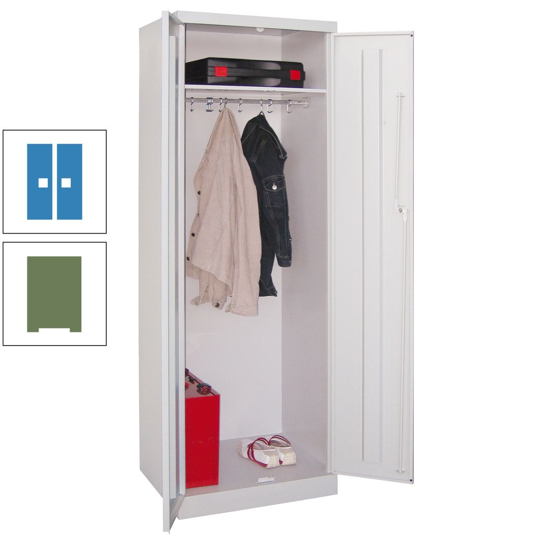 Garderobenschrank - 1 Fachboden - Kleiderstange - 1.800x600x500 mm (HxBxT) - Zylinderschloss - anthrazitgrau