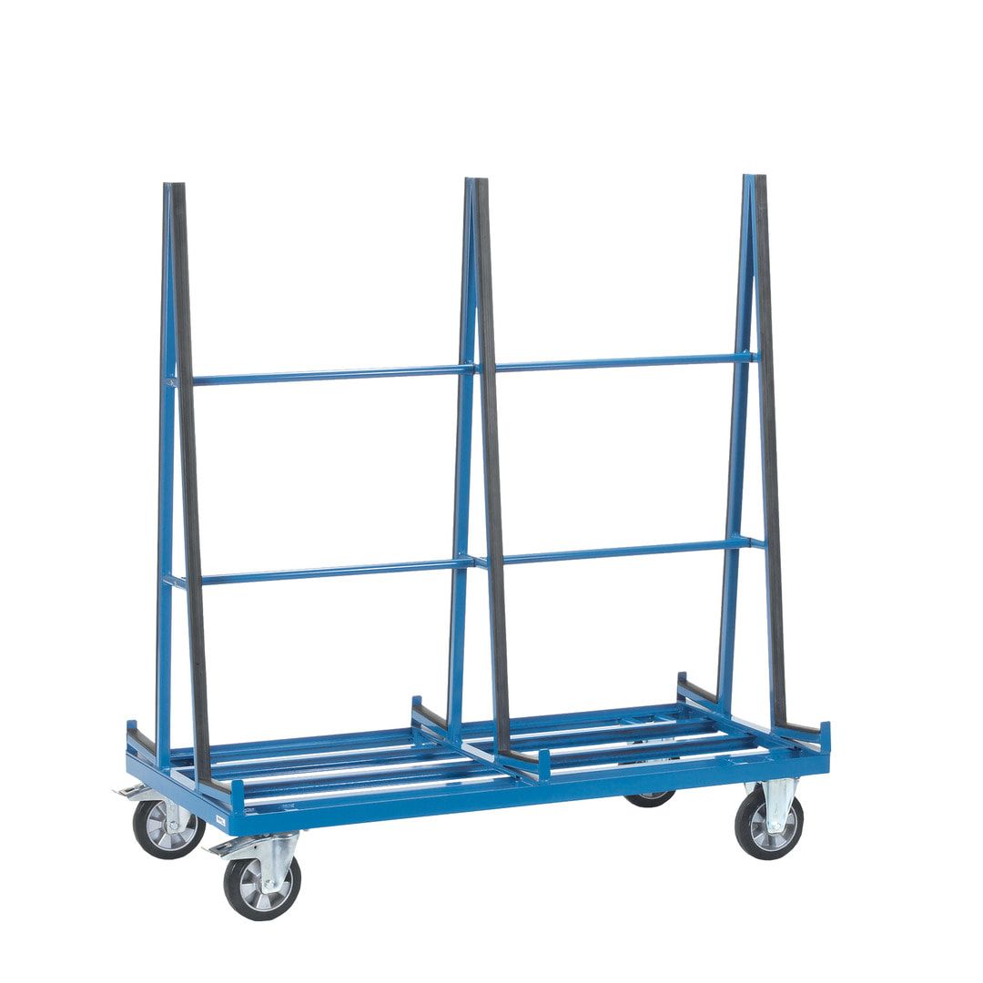 Fetra - Plattenwagen - Tragkraft 1.200 kg - 1.783 x 1.276 x 800 mm (HxBxT) - zweiseitige Auflage - brillantblau