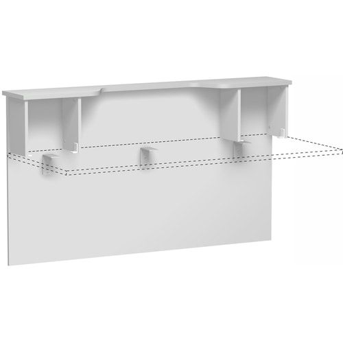 Anbau Thekenelement, Anbaumodul, Monitorausschnitt, Fachseiten, 25 mm Dreischicht-Feinspan, 1.025 x 1.800 x 300 mm (HxBxT), Dekor Ahorn