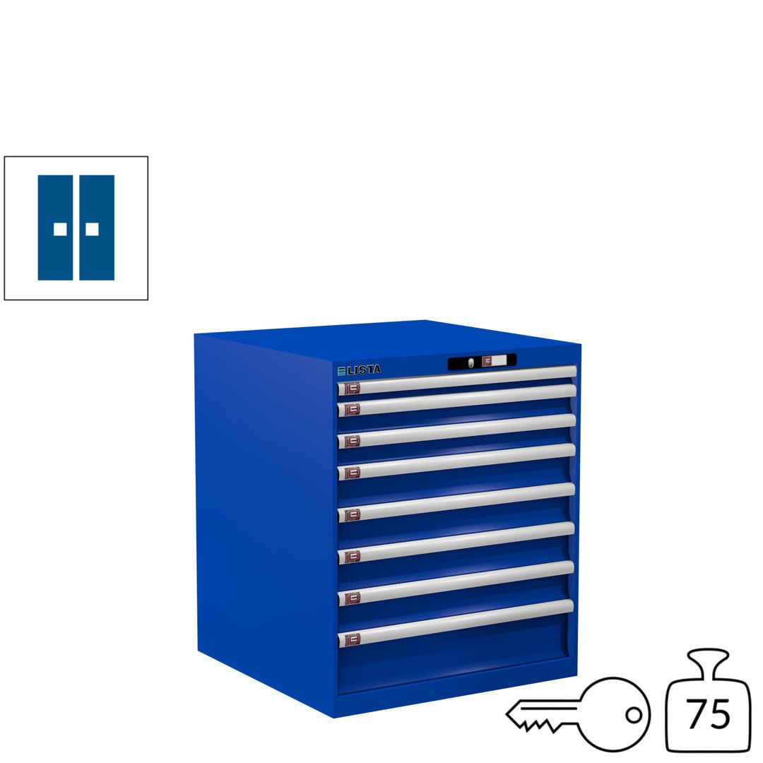Lista Schubladenschrank - 14.408.010 - 850x717x725 mm (HxBxT) - 8 Schubladen - 75 kg - Key Lock - lichtblau (RAL 5012)
