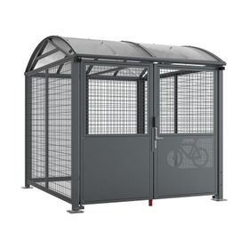 Fahrradüberdachung, Fahrradhaus, Unterstand, Digital-Zahlencode, Grundmodell, Stahlgitter, 2.640 x 2.520 x 2.830 mm (HxBxT), Farbe wählbar