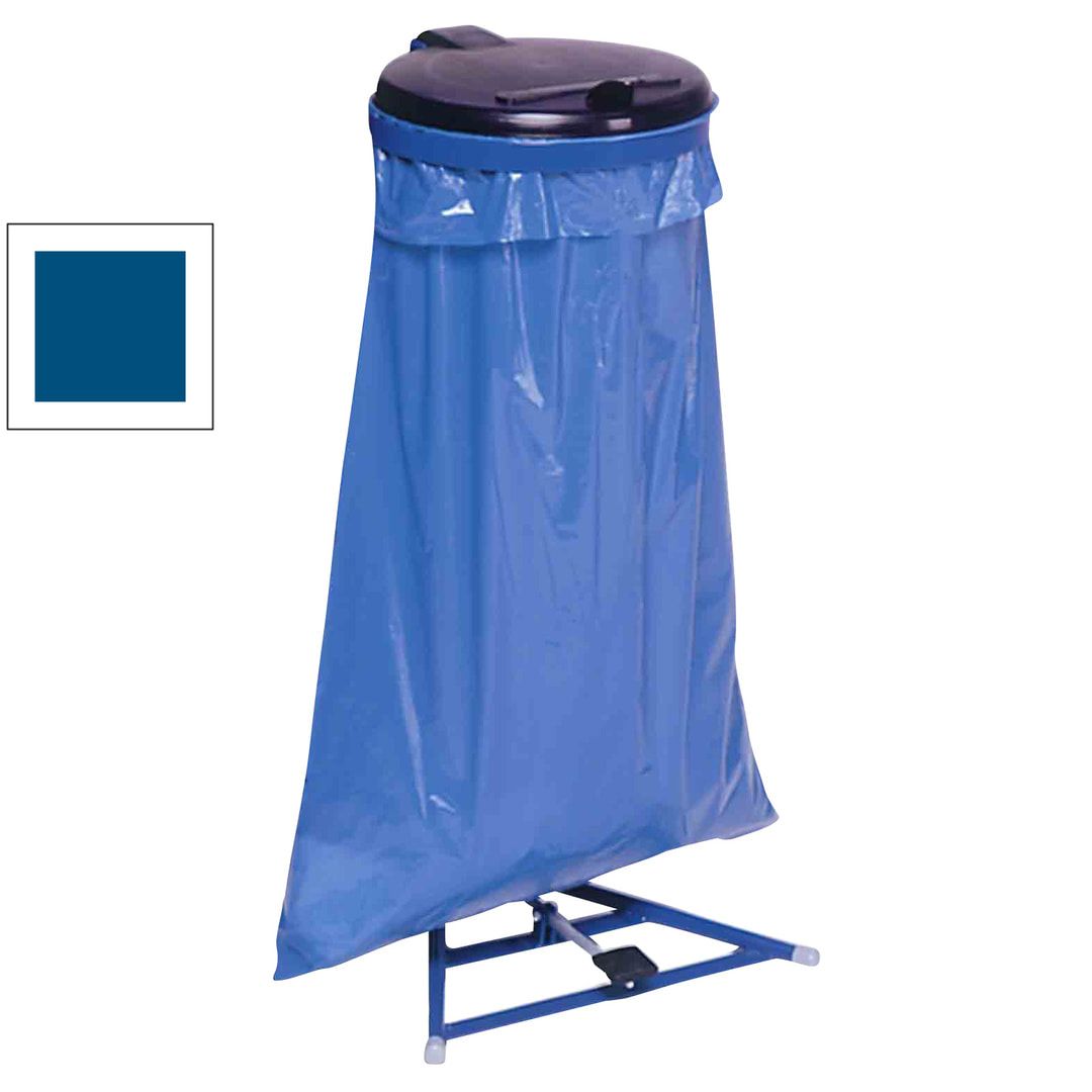 Müllsackständer mit Fußpedal - für 120 l Kunststoffsäcke - 1.000 x 490 x 490 mm (HxBxT) - enzianblau