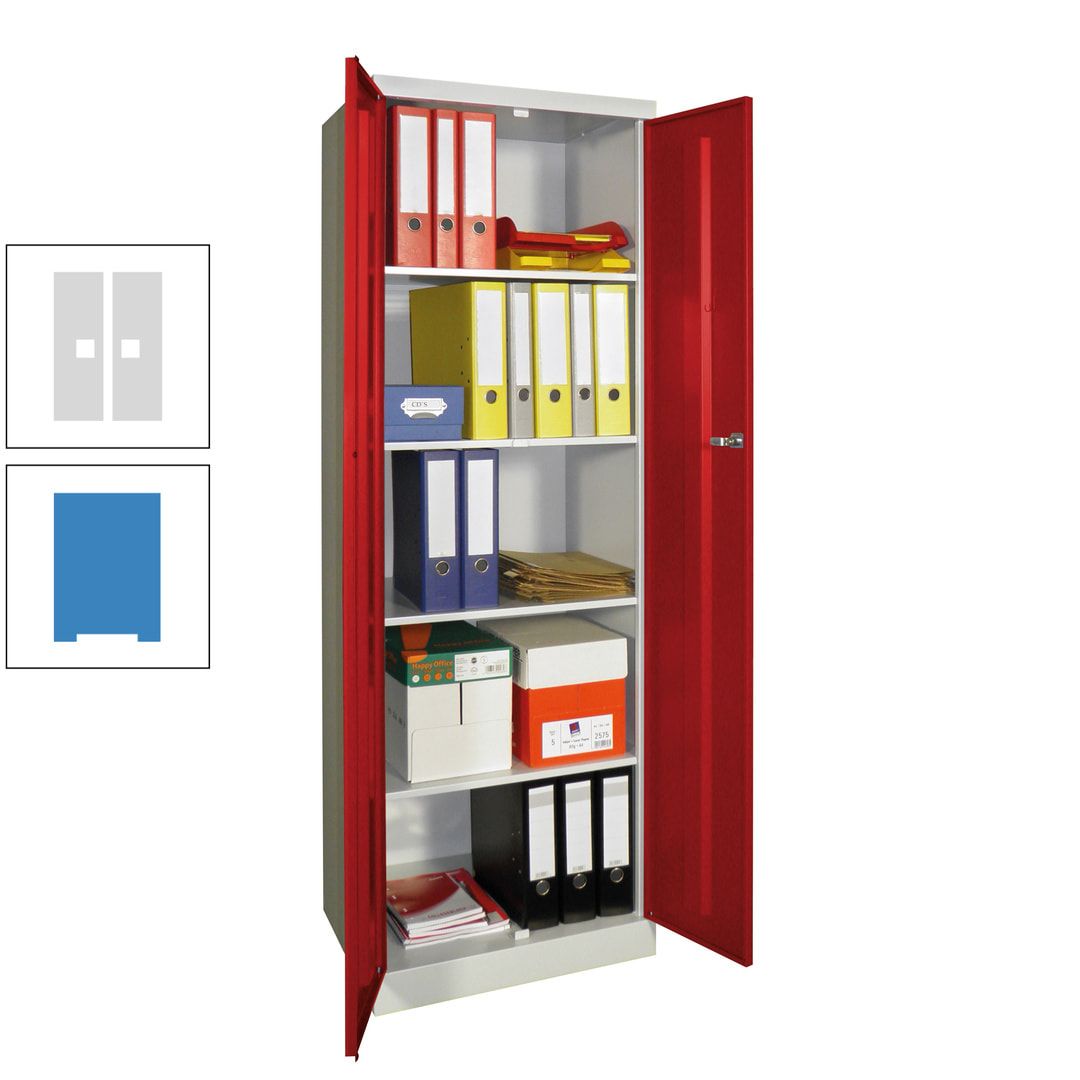 Aktenschrank - Sockel - 4 Böden - 1.800x600x500 mm (HxBxT) - Zylinderschloss - anthrazitgrau