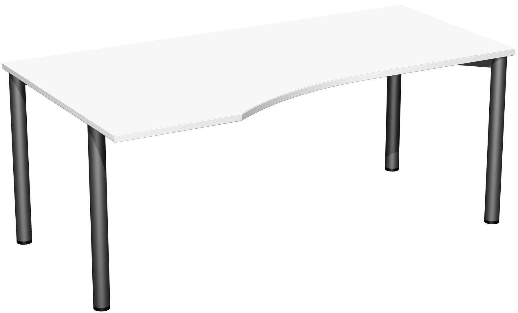 Eckschreibtisch - Ecke links - 4-Fuß Flex - 720 x 1.600 x 1.000 mm (HxBxT) - Gestell anthrazit - Ahorn