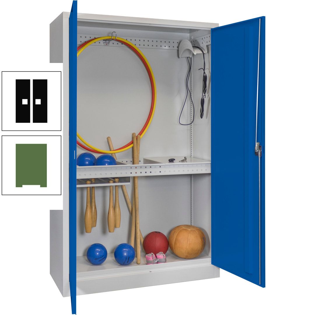 Sportschrank - Vollblechtüren - Variante 3 - 1.950x1.200x500 mm (HxBxT) - anthrazitgrau