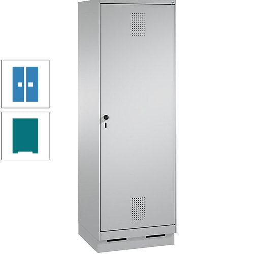 Doppel-Spind, Garderobenschrank, 1 Tür für 2 Abteile a 300 mm, Korpus anthrazitgrau, Türen anthrazitgrau, 1.800 x 600 x 500 mm (HxBxT)