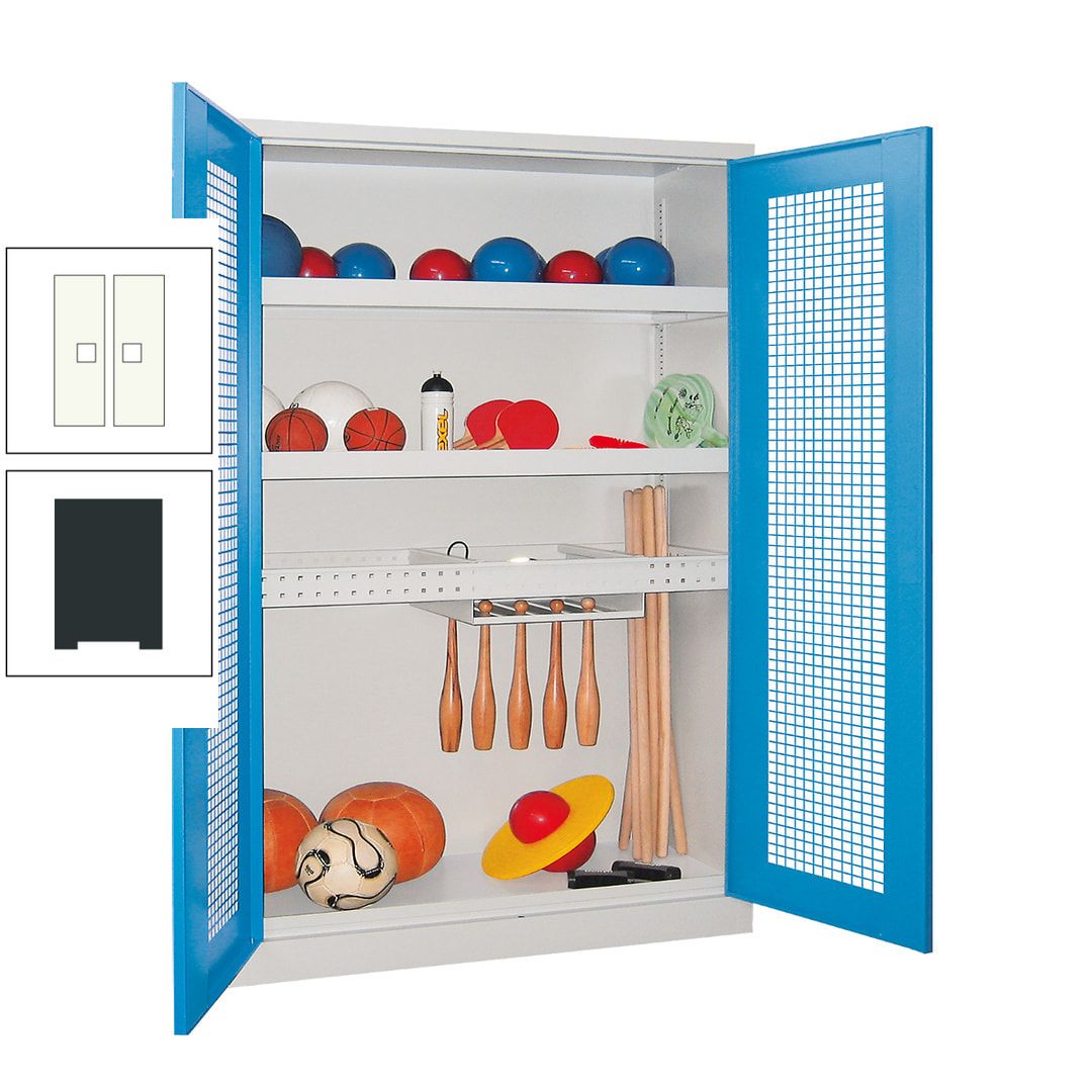 Sportschrank - Vollblechtüren - Variante 2 - 1.950x1.200x500 mm (HxBxT) - anthrazitgrau