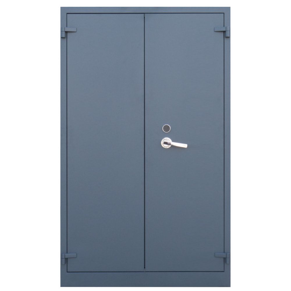 Feuergeschützter Aktenschrank, Büroschrank, diebstahlsicher, 4 Fachböden, Flügeltür, Stahl, 1.950 x 1.200 x 550 mm (HxBxT), Farbe: anthrazitgrau