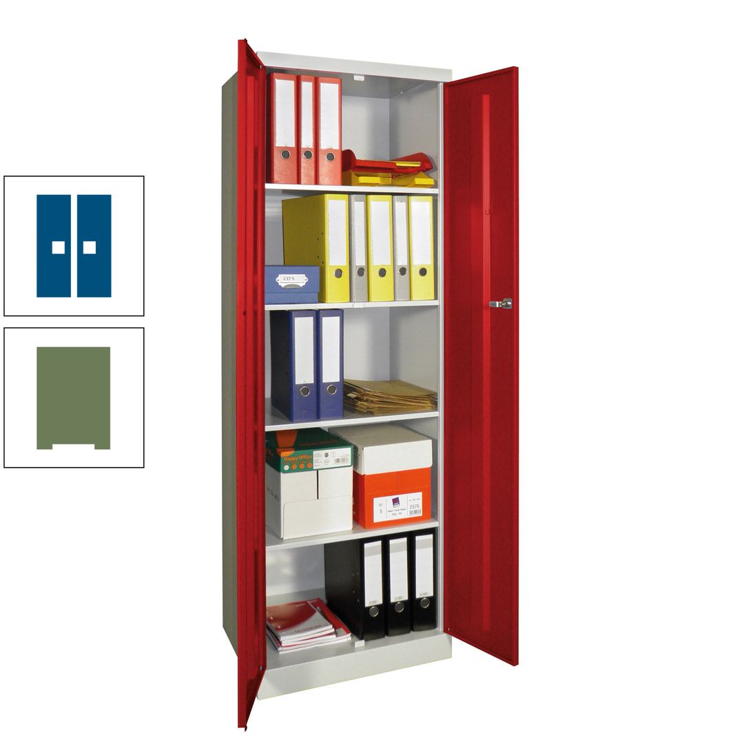 Aktenschrank - Sockel - 4 Böden - 1.800x600x500 mm (HxBxT) - Zylinderschloss - anthrazitgrau