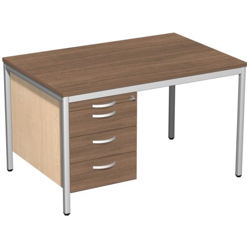 Hängecontainer - 4 Schubfächer - Serie Eco - 522 x 430 x 800 mm (HxBxT) - abschließbar - beidseitig verwendbar - Dekor Ahorn, Ahorn