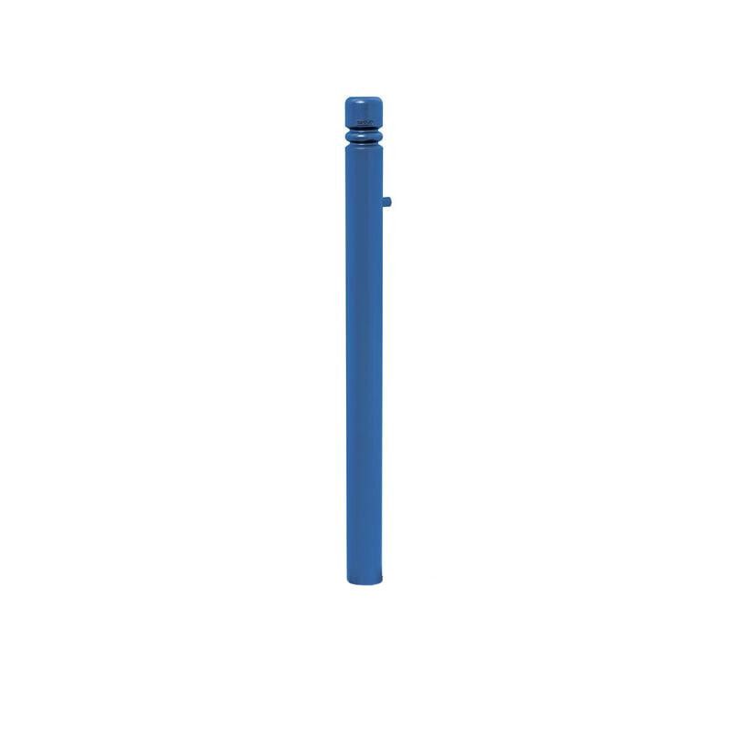 Herausnehmbarer Pfosten mit Ringkopf und Dreikantschloss - 76 x 955 mm (DxH) - Farbe enzianblau