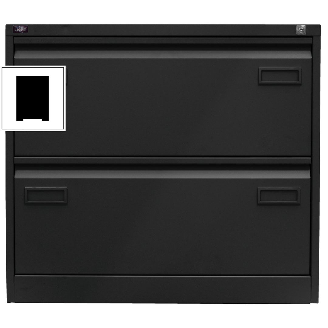 Bisley Light Hängeregistraturschrank - 2 Schubladen - doppelbahnig - Farbe blau