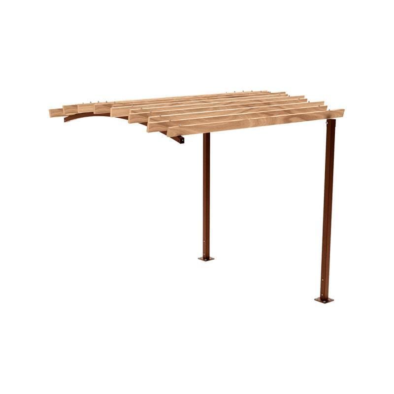Pergola Fronterweiterung 1, Kiefer druckimprägniert Klasse 4, Stahlrohr 80x80 mm, 2.910 x 2.520 x 3.020 mm (HxBxT) fvz, beschichtet, Farbe Enzianblau