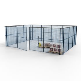 Maschinen Schutzgitter - Hallentrennwand - Sicherheitszaun - Tür - 21 m - 2.200 x 6.400 x 4.900 mm (HxBxT) - Farben wählbar