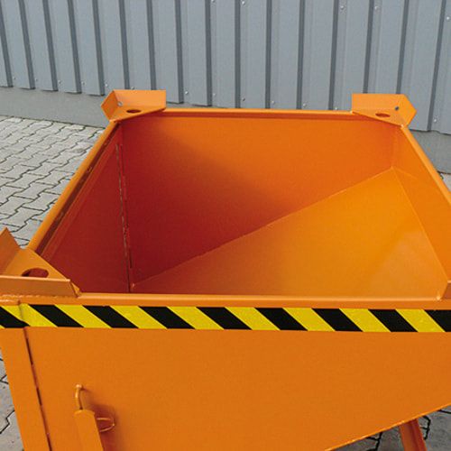Eichinger Abfülltrichter, Silobehälter für Stapler und Kran, Volumen 1.000 L, Schüttklappe, stapelbar, 1.375 x 1.250 x 1.050 mm (HxBxT), anthrazitgrau