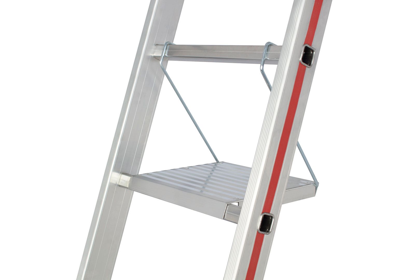 Einhängetritt für Sprossenleitern, für 30 x 30 mm Sprossen, 300 x 255 mm (BxT), für Leiterinnenbreite 290 mm, 150 kg Tragkraft
