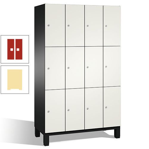 Fächerschrank, Stahlschrank, 12 Fächer, Türöffnungsbegrenzer, mit Füßen, Korpus lichtgrau, Tür anthrazitgrau, 1.980 x 1.200 x 525 mm (HxBxT)