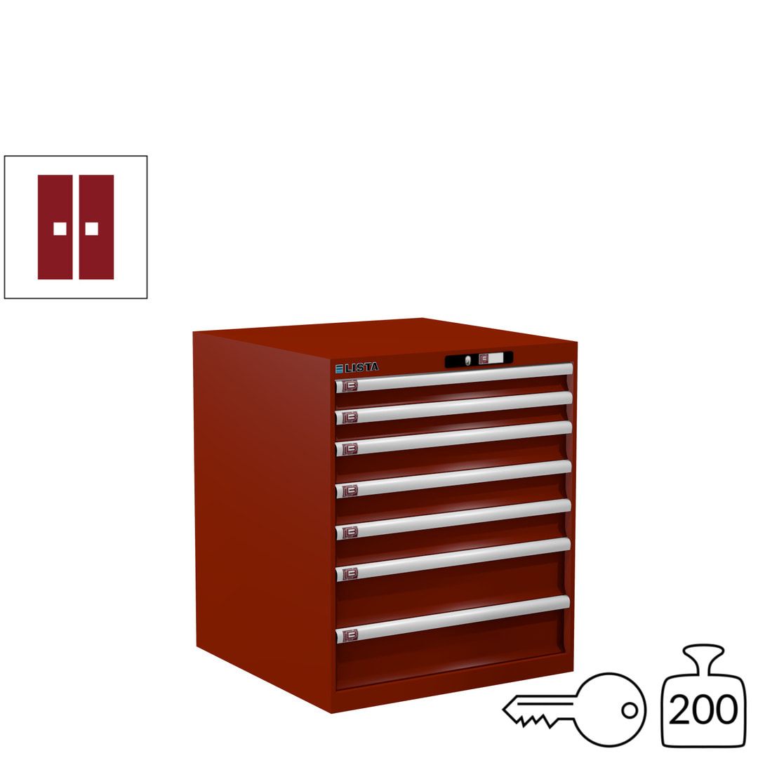 Lista Schubladenschrank - 14.409.010 - 850x717x725 mm (HxBxT) - 7 Schubladen - 75 kg - Key Lock - lichtblau (RAL 5012)