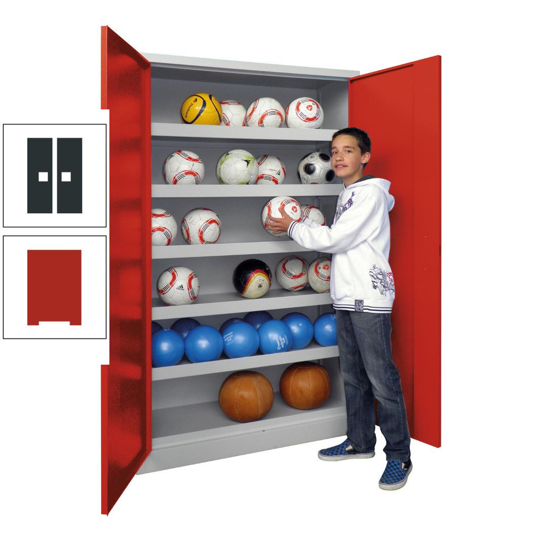 Ballschrank - Vollblechtüren - 5 Böden - 1.950x1.500x500 mm (HxBxT) - anthrazitgrau