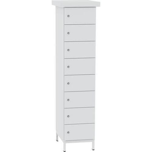 Akkuschrank, Batterieladeschrank, 8 Fächer, Schutzart IP54, Schuko, 1.855 x 400x 570 mm (HxBxT), Korpusfarbe anthrazitgrau, Frontfarbe anthrazitgrau