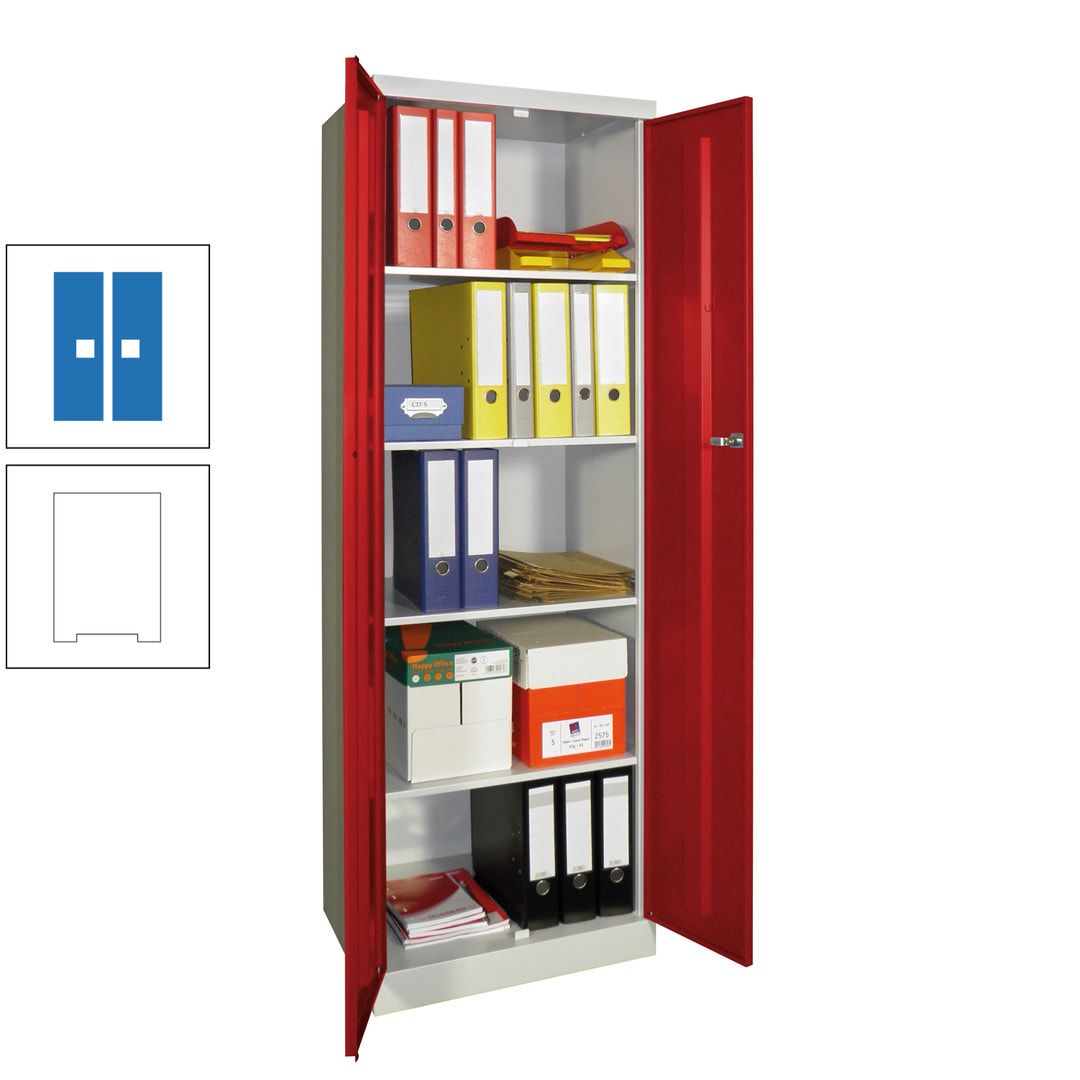Aktenschrank - Sockel - 4 Böden - 1.800x600x500 mm (HxBxT) - Zylinderschloss - anthrazitgrau