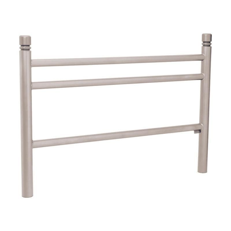 Geländer 3 Stahlrohre - 1.000 x 1.572 mm - Pfosten mit Edelstahlkopf - Farbe enzianblau - Außengeländer Systemgeländer