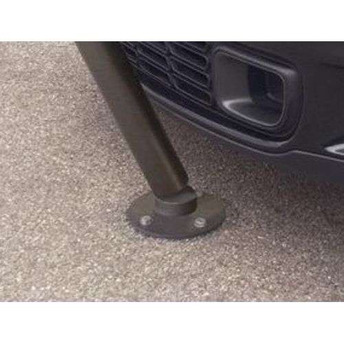Neigbarer Pfosten mit Bogenkopf - 76 x 1.000 mm (DxH) - Farbe enzianblau - Pfosten mit Gelenk - beweglicher Pfosten