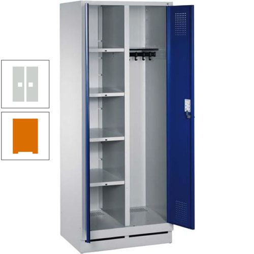 Mehrzweckschrank, Doppeltüren, Füße, 2 Abteile a 300 mm, Korpus anthrazitgrau, Tür anthrazitgrau, 1.800 x 600 x 500 mm (HxBxT)
